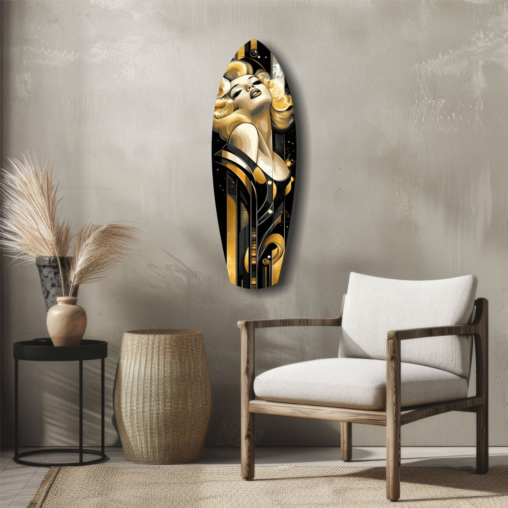 Golden Marilyn Monroe Glass Wall Art-4