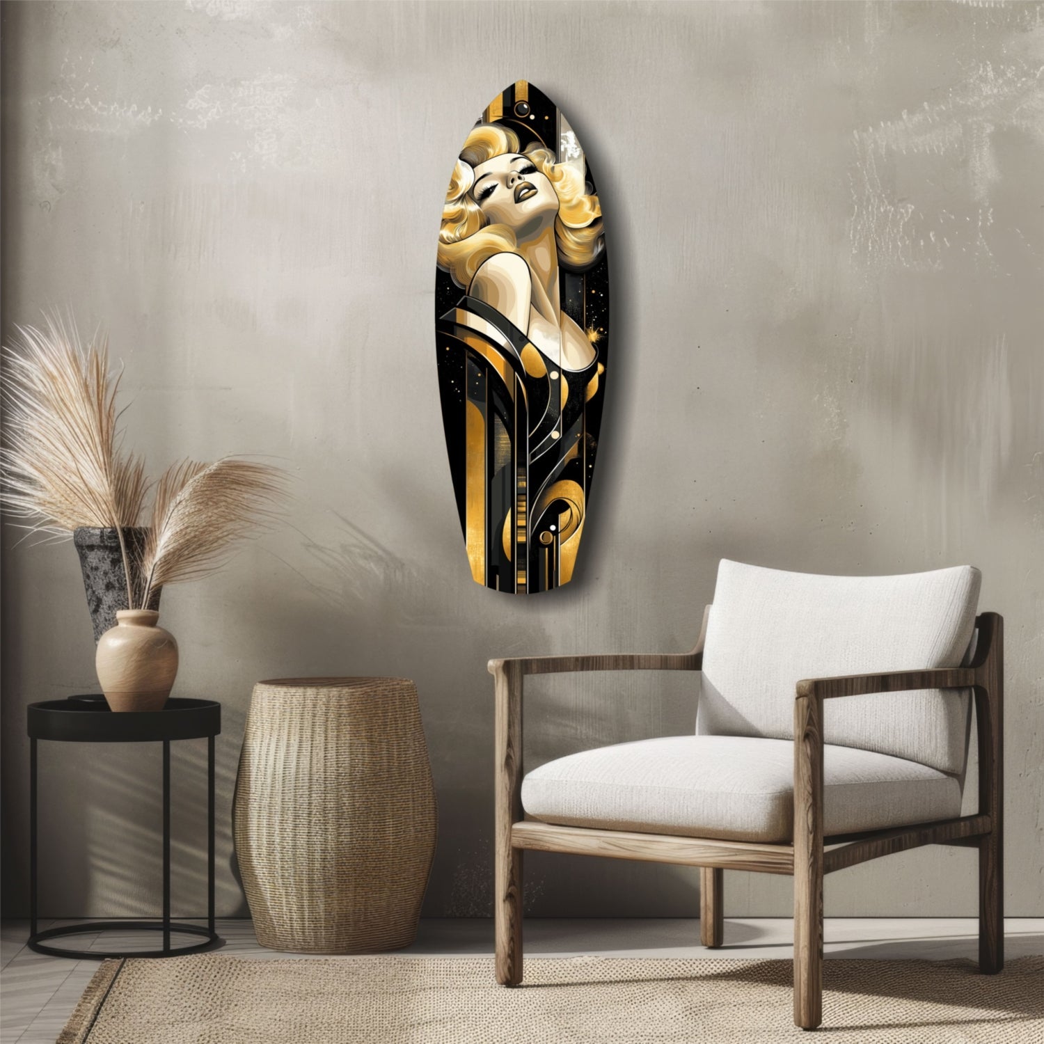 Golden Marilyn Monroe Glass Wall Art-4