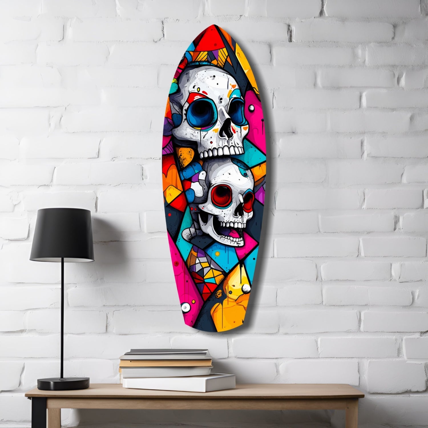 Vintage Skulls Glass Wall Art-3