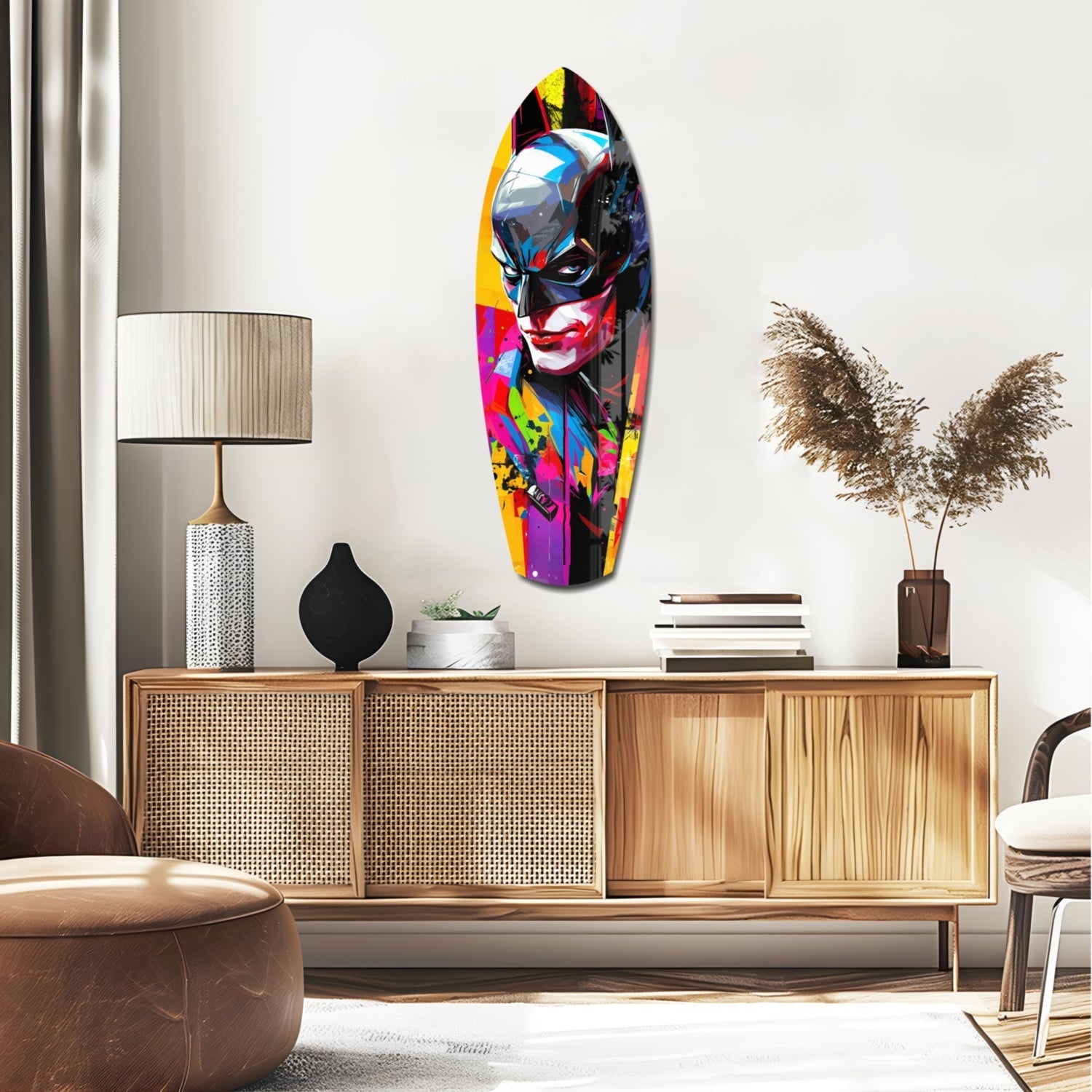 Shadowed Vigilante Glass Wall Art-1