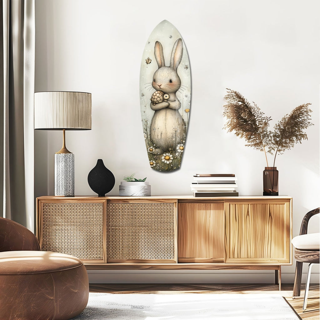 Cute Rabbit Glass Wall Art-1