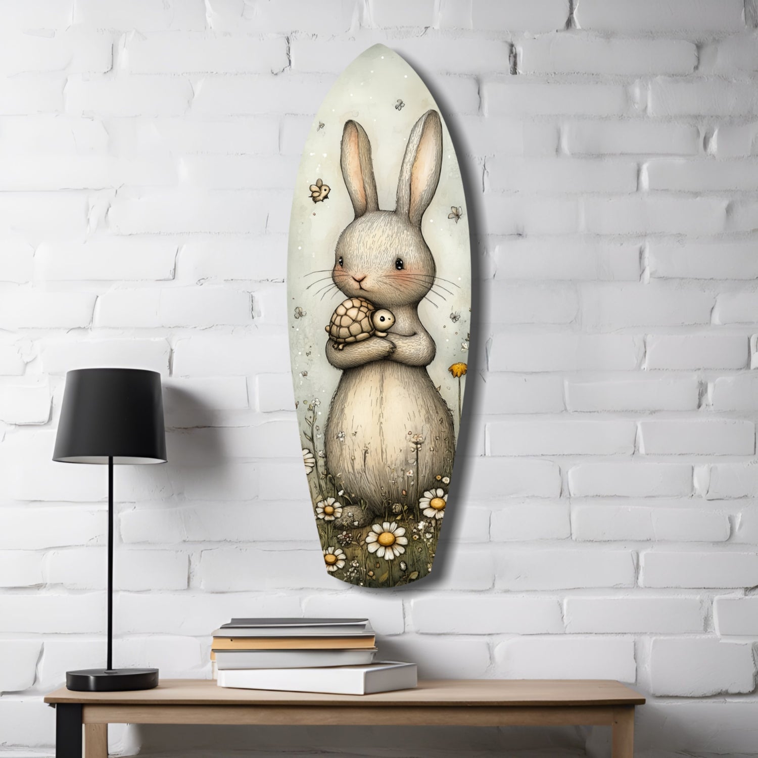 Cute Rabbit Glass Wall Art-3
