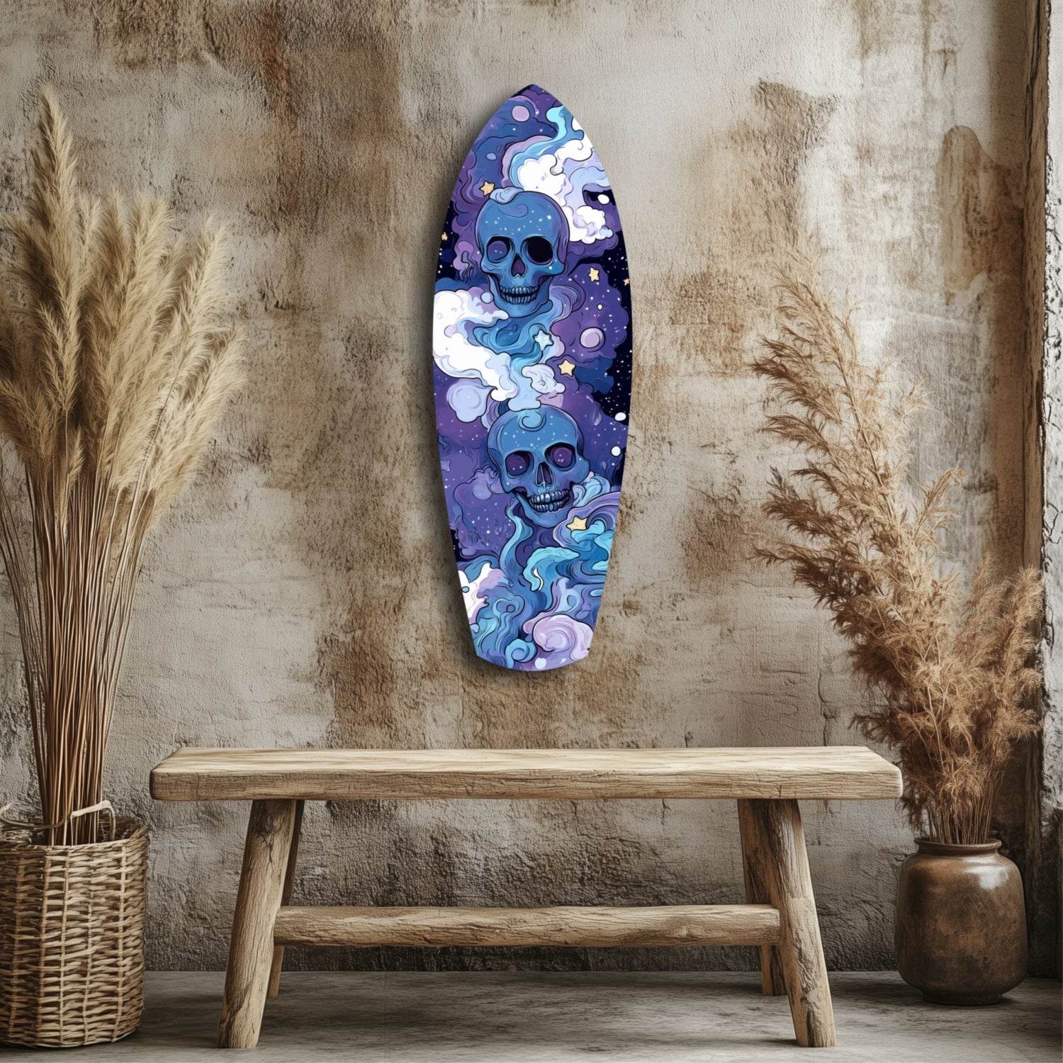 Midnight Skull Nocturnal Shadows Glass Wall Art-2