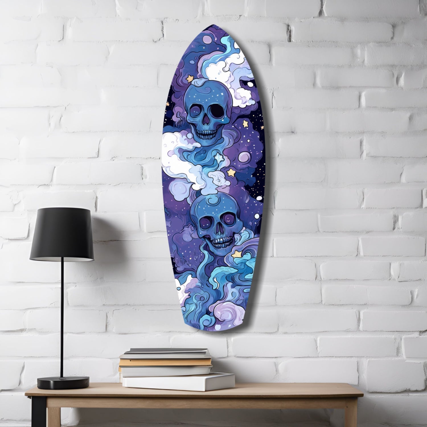 Midnight Skull Nocturnal Shadows Glass Wall Art-3