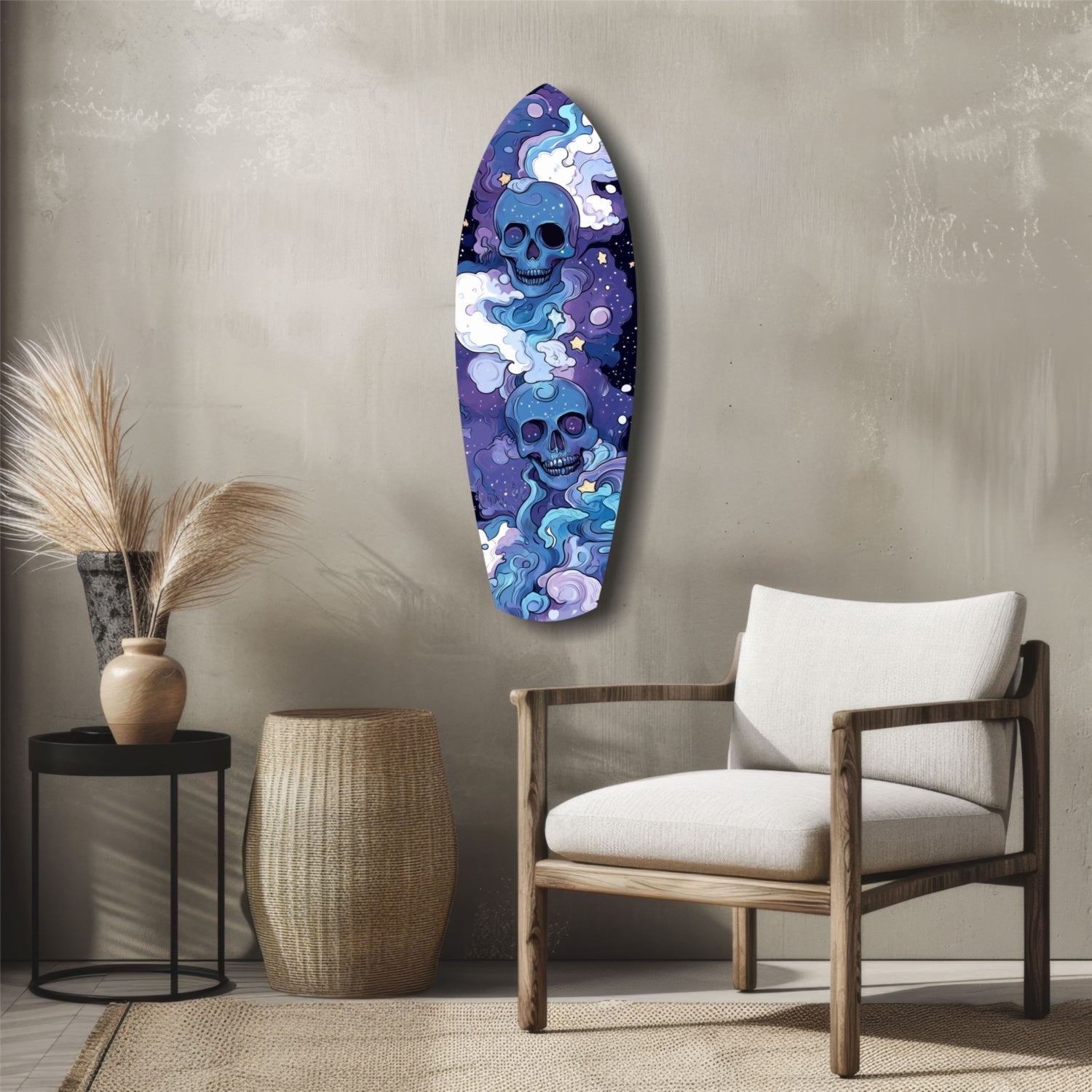 Midnight Skull Nocturnal Shadows Glass Wall Art-4