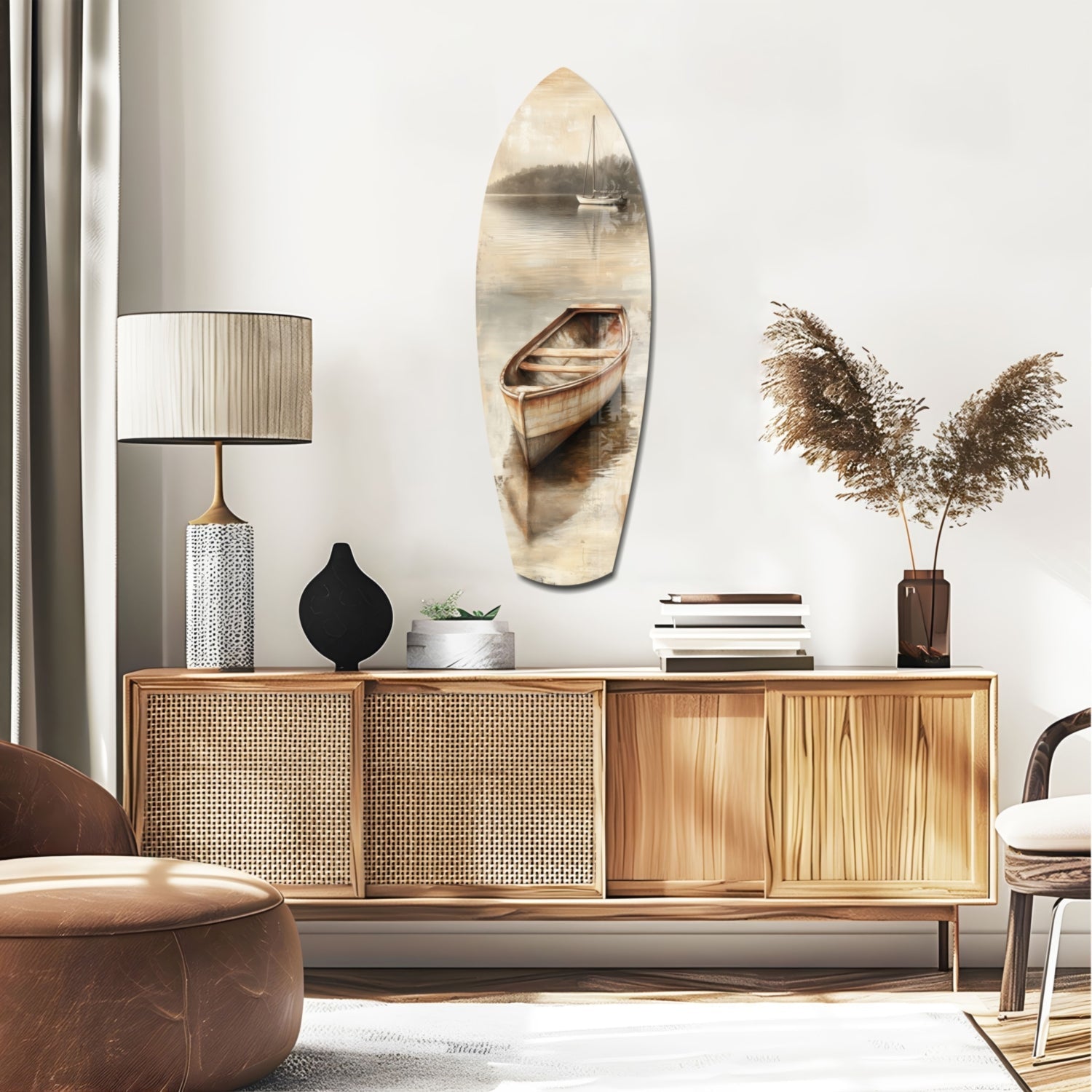 Drift of Solitude Glass Wall Art-1