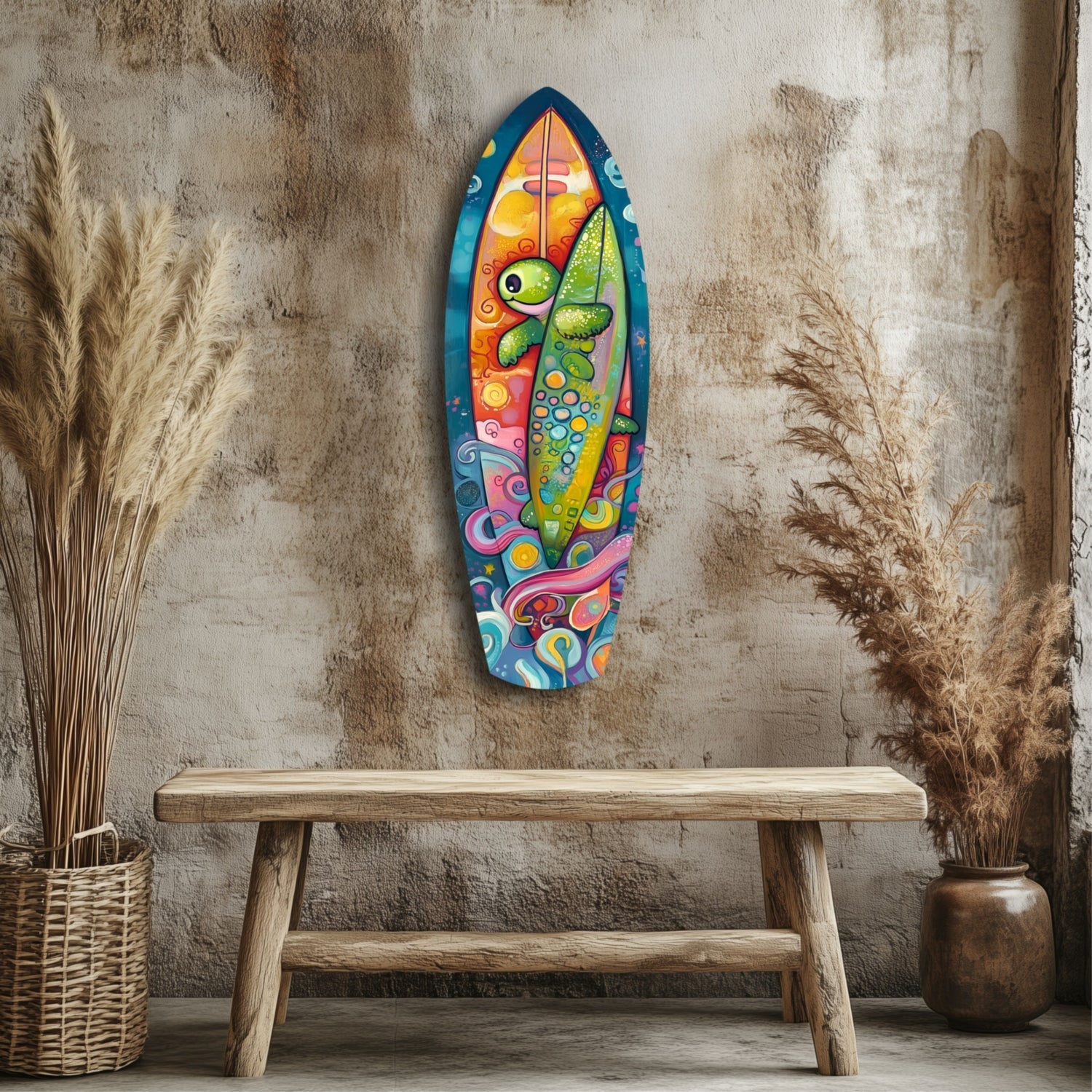 Surfer Caretta Glass Wall Art-2