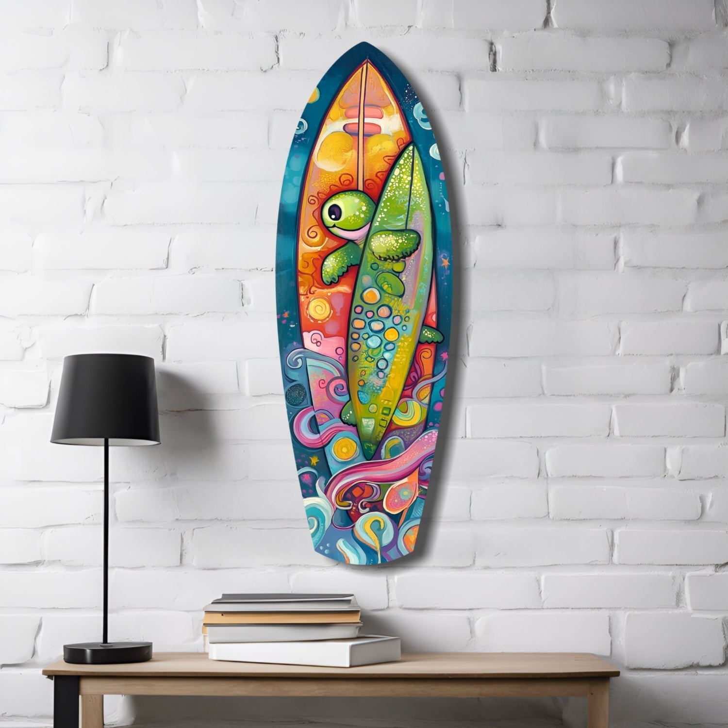Surfer Caretta Glass Wall Art-3