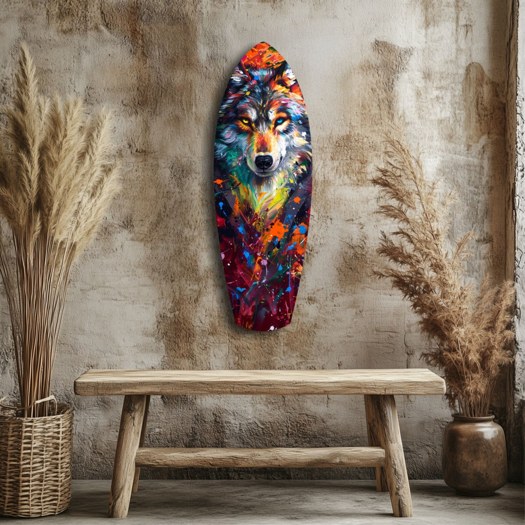 Alone Wolf V3 Glass Wall Art-2