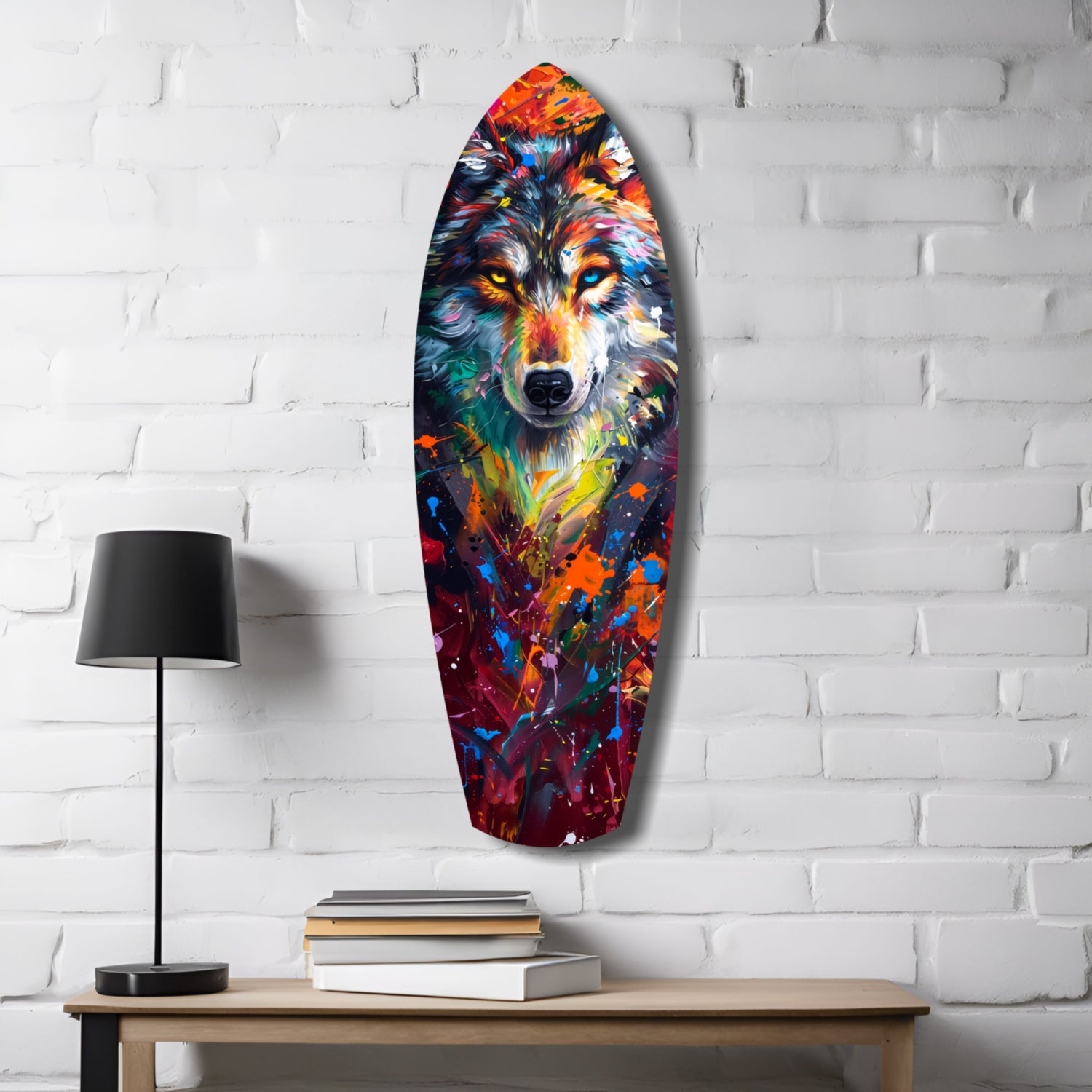 Alone Wolf V3 Glass Wall Art-3