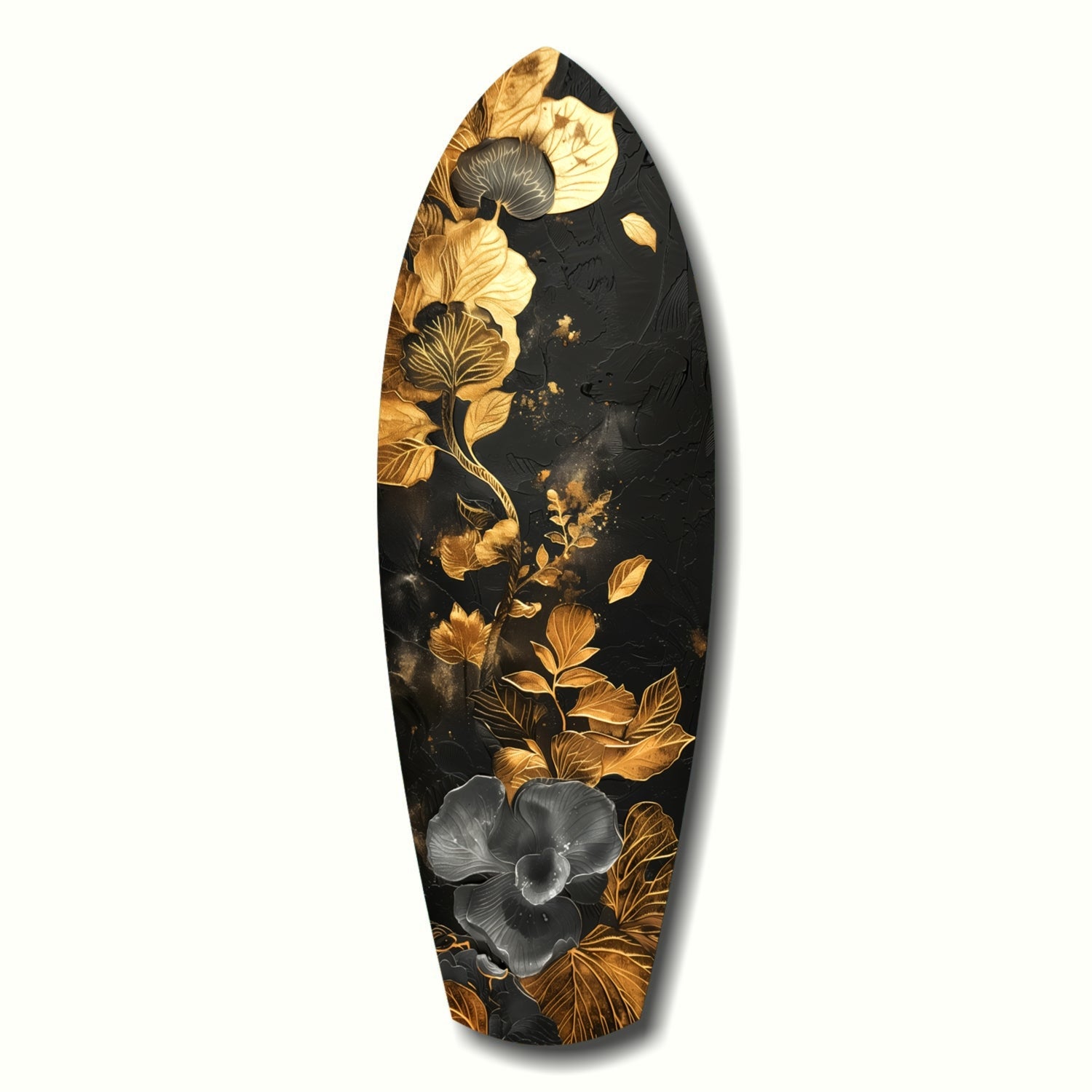 Golden Flower Glass Wall Art-0