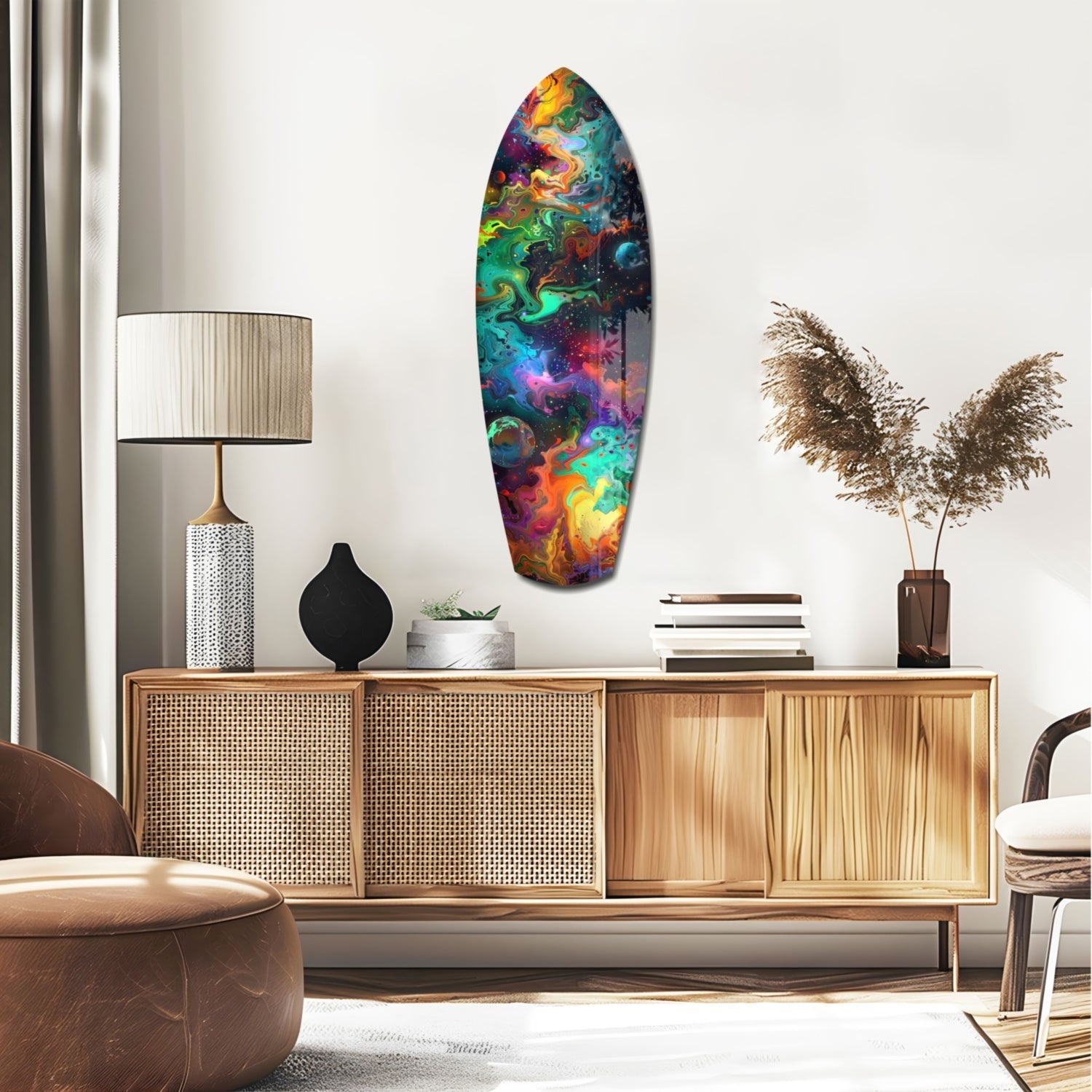 Kinetic Cosmos Glass Wall Art-1