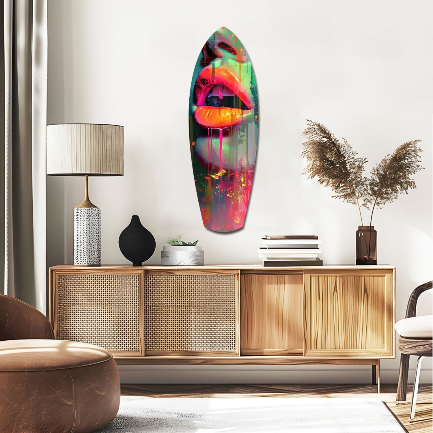 Colorful Lips V13 Glass Wall Art-1