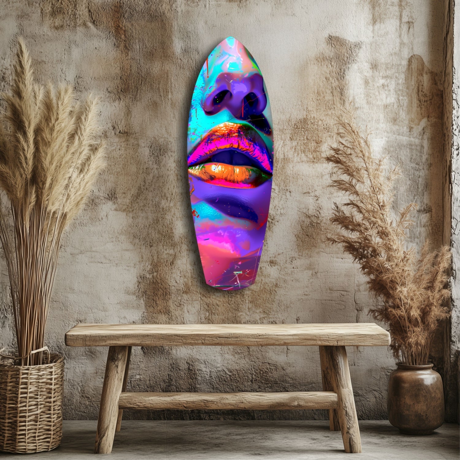 Colorful Lips V14 Glass Wall Art-2