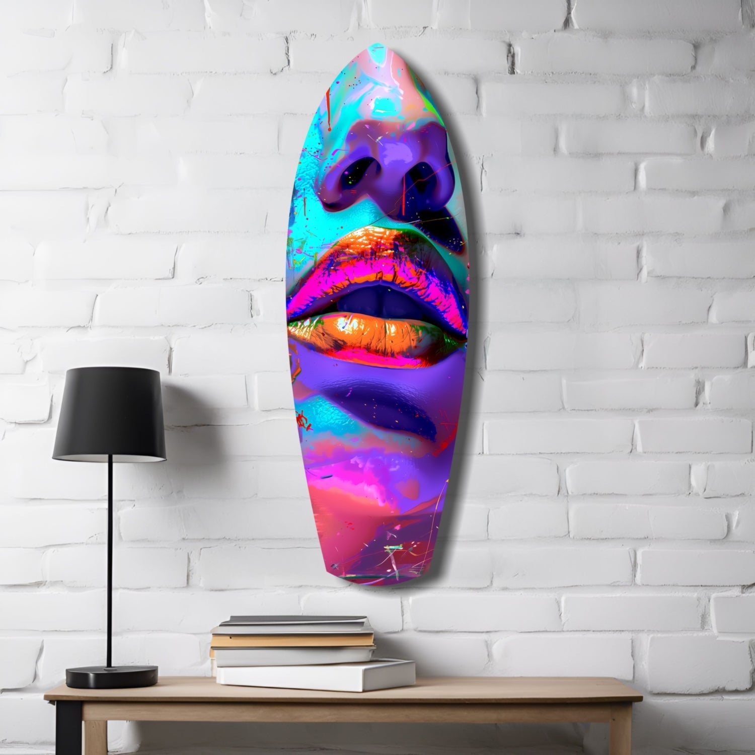 Colorful Lips V14 Glass Wall Art-3