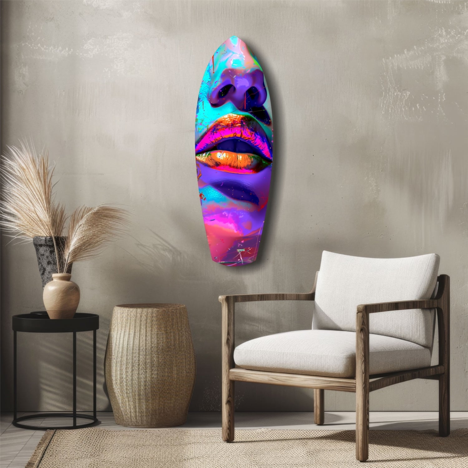 Colorful Lips V14 Glass Wall Art-4