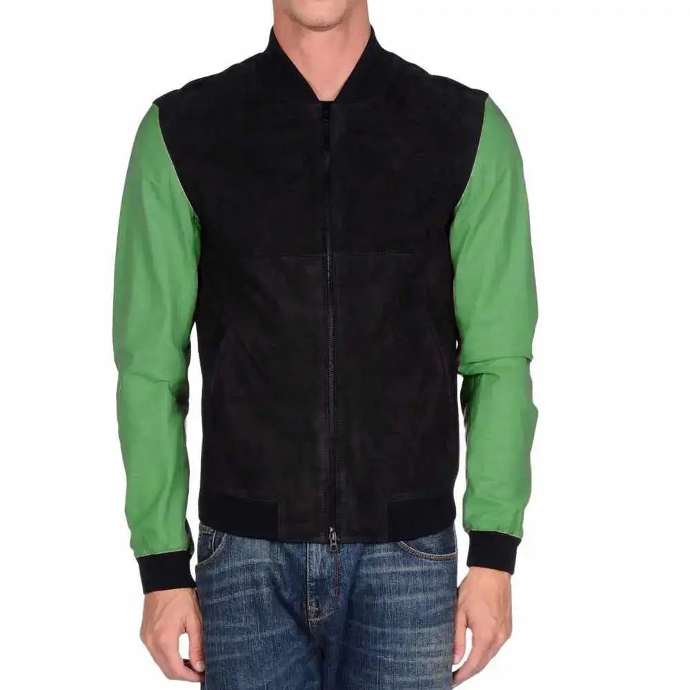 Men's Letterman Varsity Leather Motorcycle Fashion Jacket-2