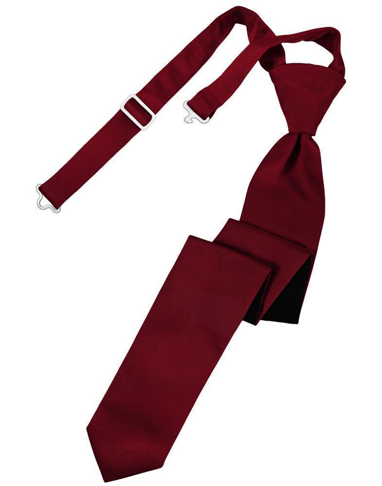 Luxury Satin Skinny Necktie Pre-Tied-2