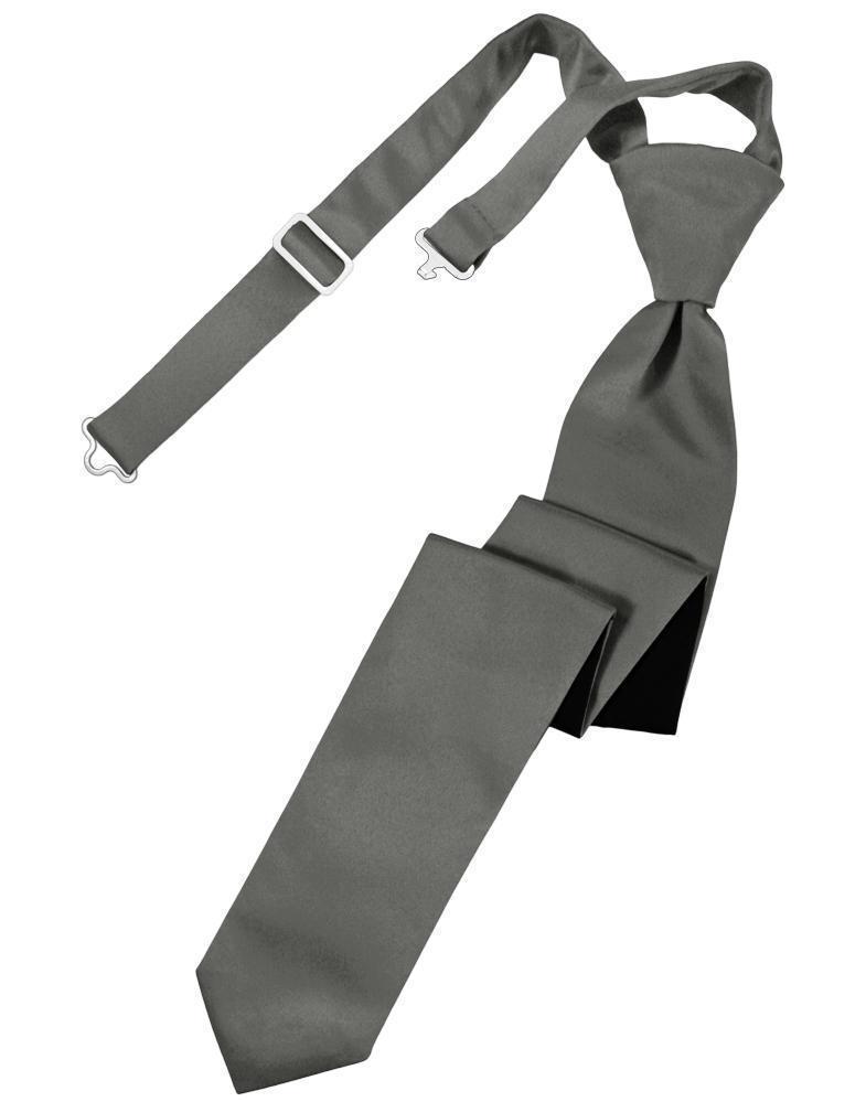 Luxury Satin Skinny Necktie Pre-Tied-12