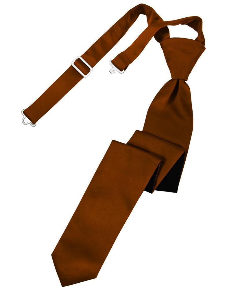 Luxury Satin Skinny Necktie Pre-Tied-15