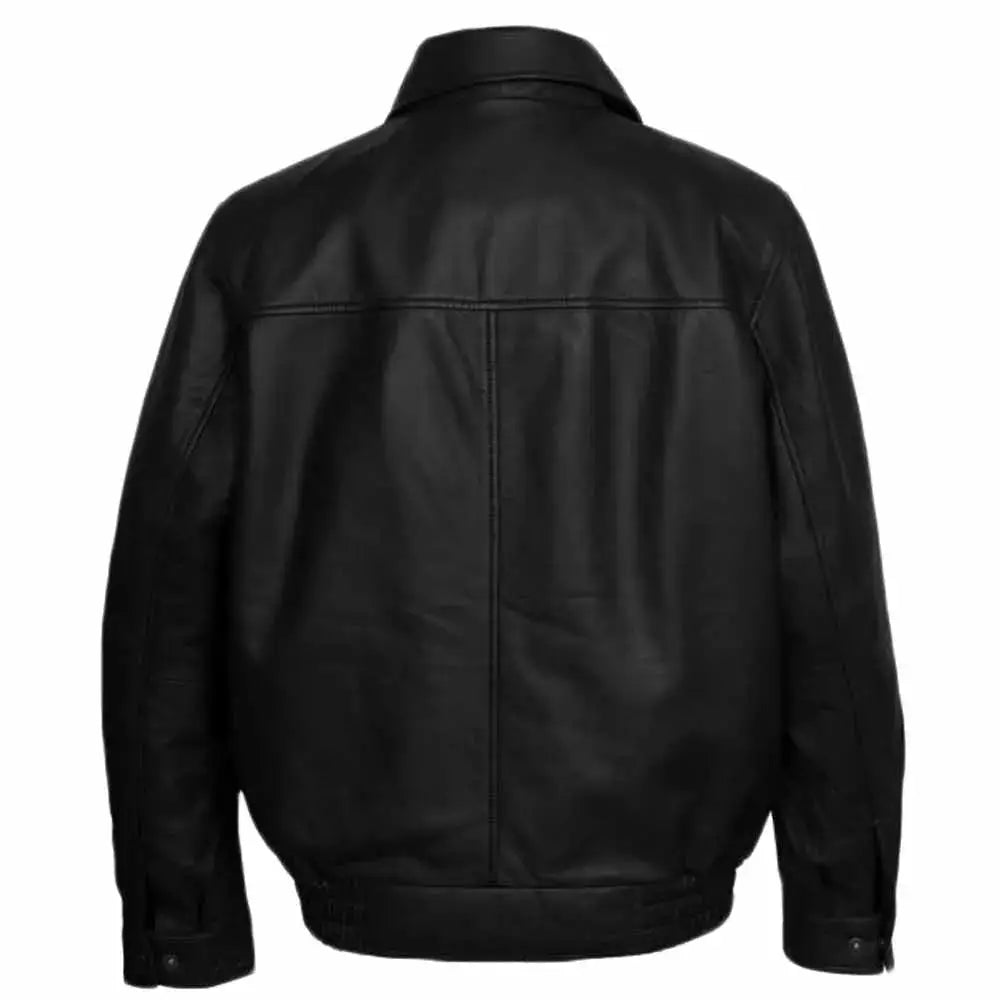 Men’s Genuine Leather Bomber Jacket-1