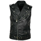 Mens Leather Fashion Vest-0