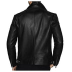 Men’s Fashion Biker Jacket with Three Zippered Pockets-4