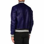 Men's Letterman Varsity Bomber Leather Jacket-3
