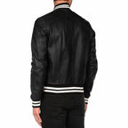Men's Letterman Varsity Bomber Leather Jacket-1