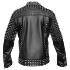 Men’s Spiked Real Leather Studded Jacket-2