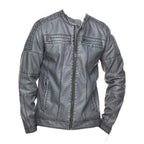 Mens Grey Waxed Fashion Jacket-0