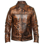 Men’s Waxed Leather Fashion Jacket-1