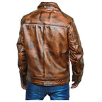 Men’s Waxed Leather Fashion Jacket-2