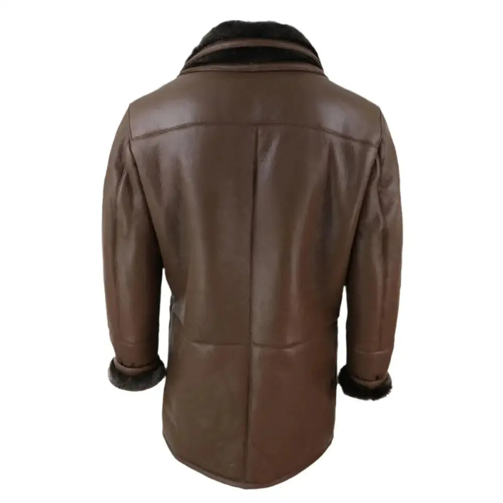 Men’s 3/4 Length Sheepskin Duffle Coat-3