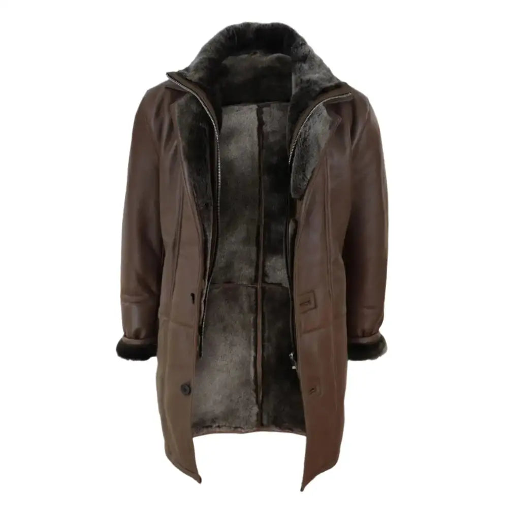 Men’s 3/4 Length Sheepskin Duffle Coat-2