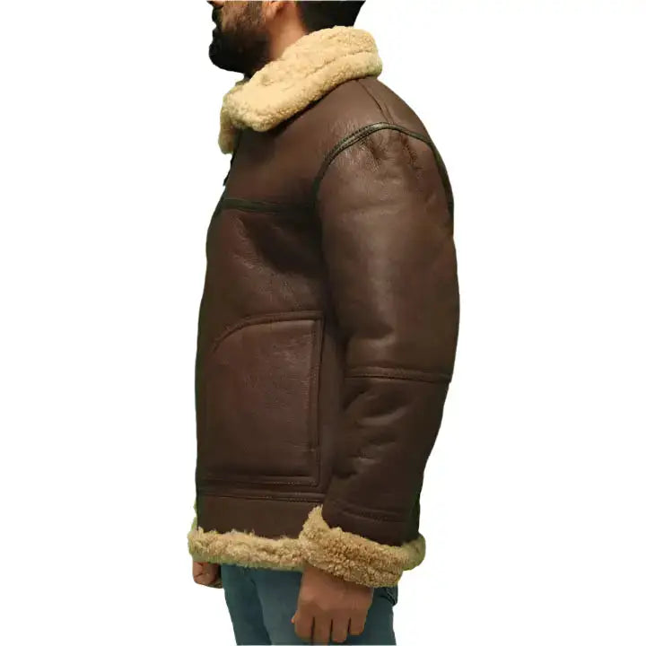 Men’s Aviator B3 Sheepskin WW2 Flying Jacket-3