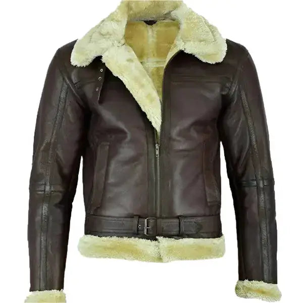 Men’s Aviator Bomber Leather Jacket-0
