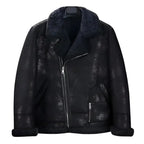 Men’s Black B3 Shearling Motorcycle Jacket-0