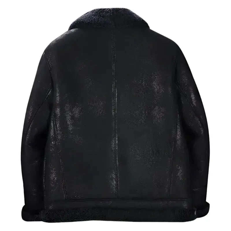 Men’s Black B3 Shearling Motorcycle Jacket-1