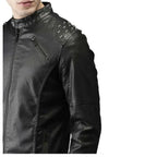 Men’s Studded Biker Tab Collar Real Leather Jacket-1