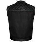 Men’s Black Biker Vest – Diamond Quilted Motorcycle Leather Vest-2