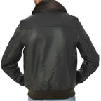 Men's Black Cowhide Leather Aviator Jacket-1