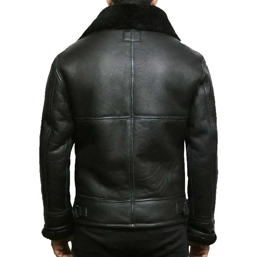 Mens Shearling Aviator Leather Jacket-1