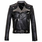 Men’s Black Studded Brando Leather Jacket-0