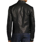 Men’s Black Studded Leather Jacket-1