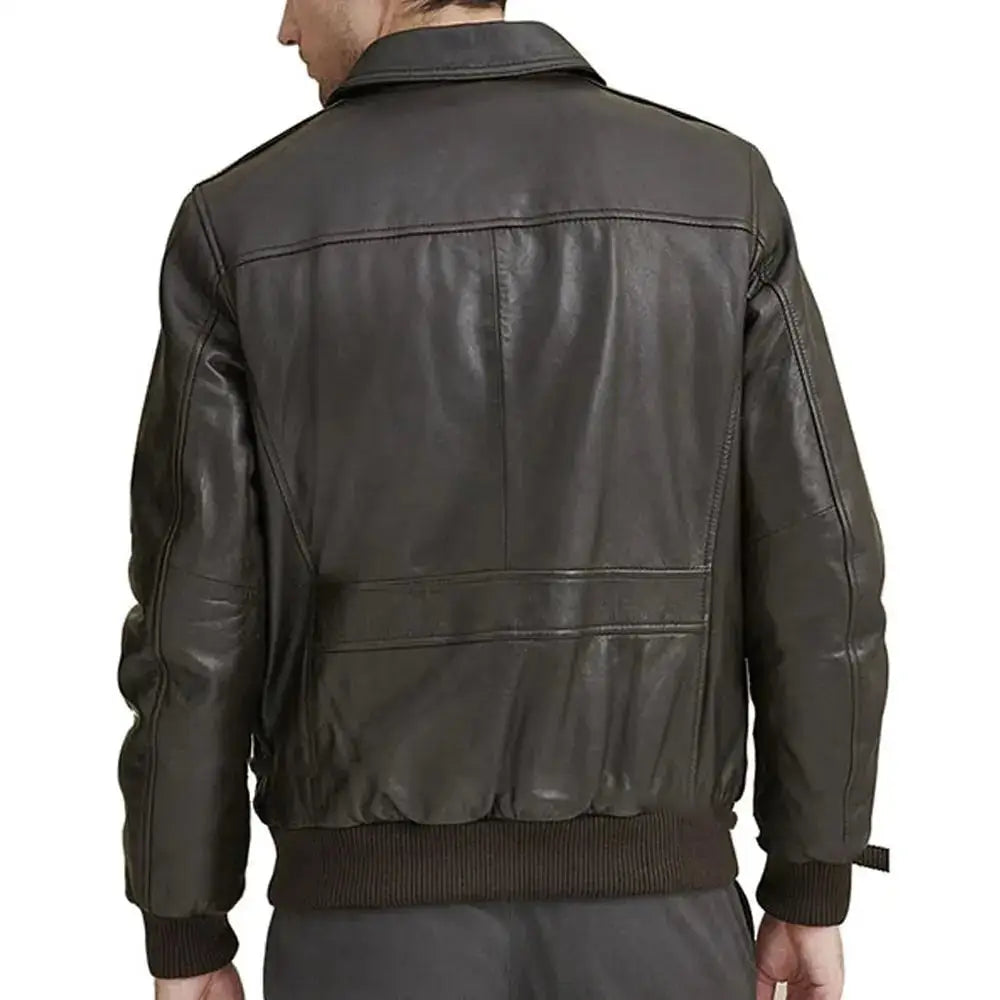 Mens Brown A2 Flight Aviator Jacket-1