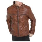 Men’s Brown Sheepskin Leather Jacket-3