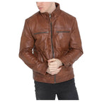 Men’s Brown Sheepskin Leather Jacket-1