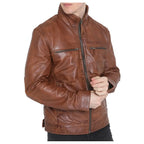 Men’s Brown Sheepskin Leather Jacket-0