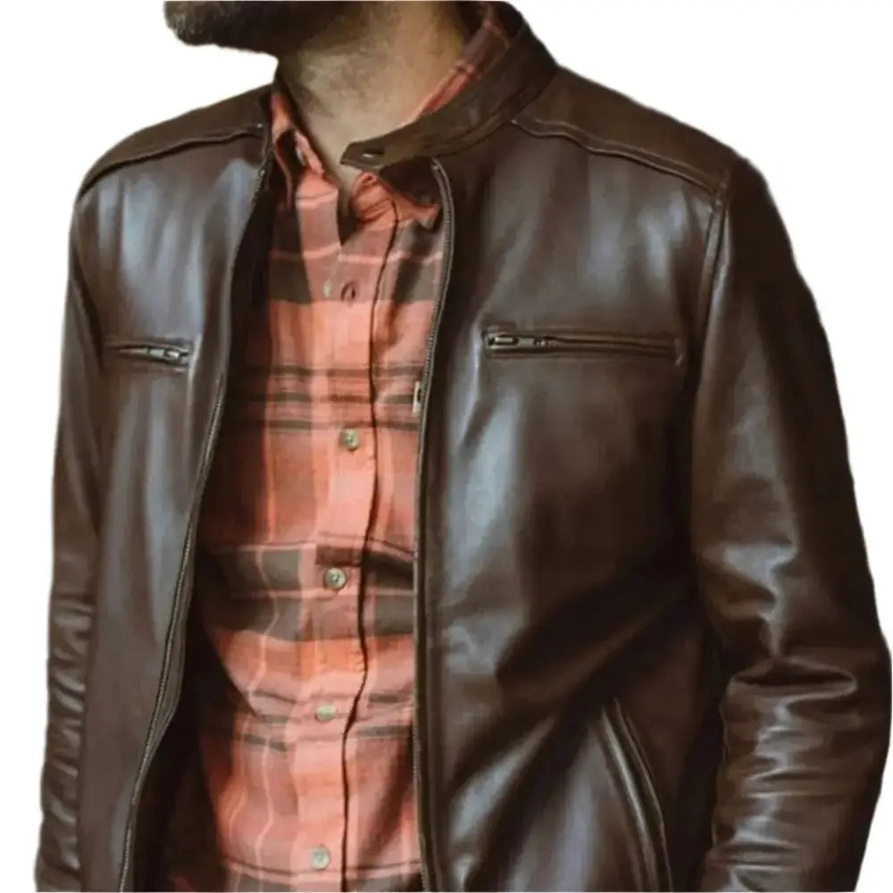 Men’s Brown Thompson Leather Moto Jacket-2